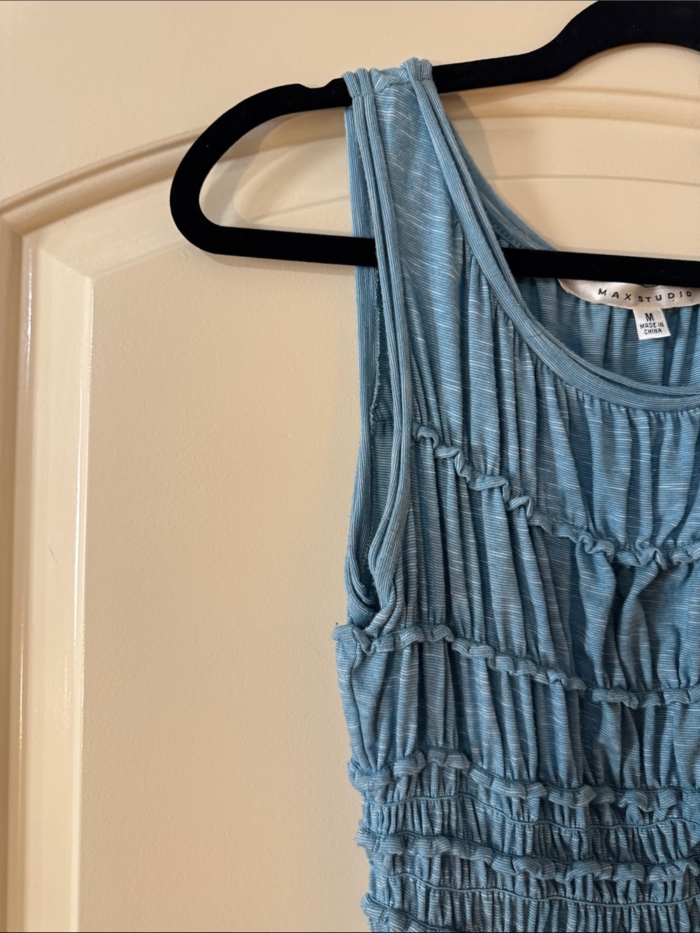 Max Studio Light Blue Ribbed Knit Sleeveless Dress M - Picture 4 of 7